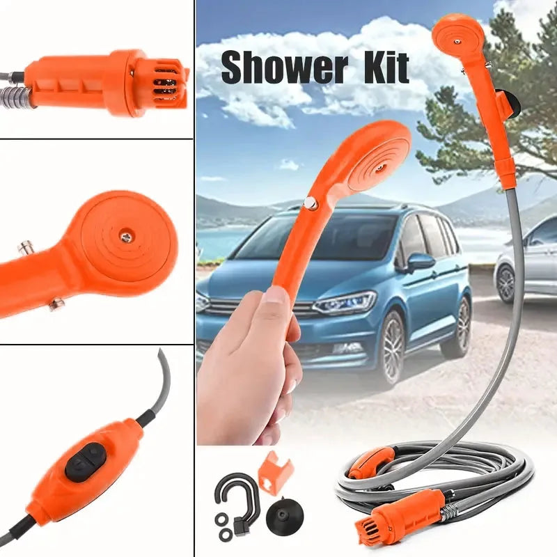 1 Set Portable DC12V Car Shower Outdoor Shower Equipment, Simple Outdoor Electric Shower