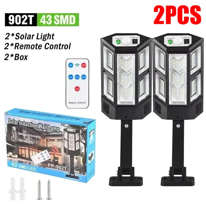 15000LM Irradiation 500㎡ Solar Light for Outdoor Sunlight Motion Sensor IP65 Waterproof Garden Street Wall External Solar Lamp