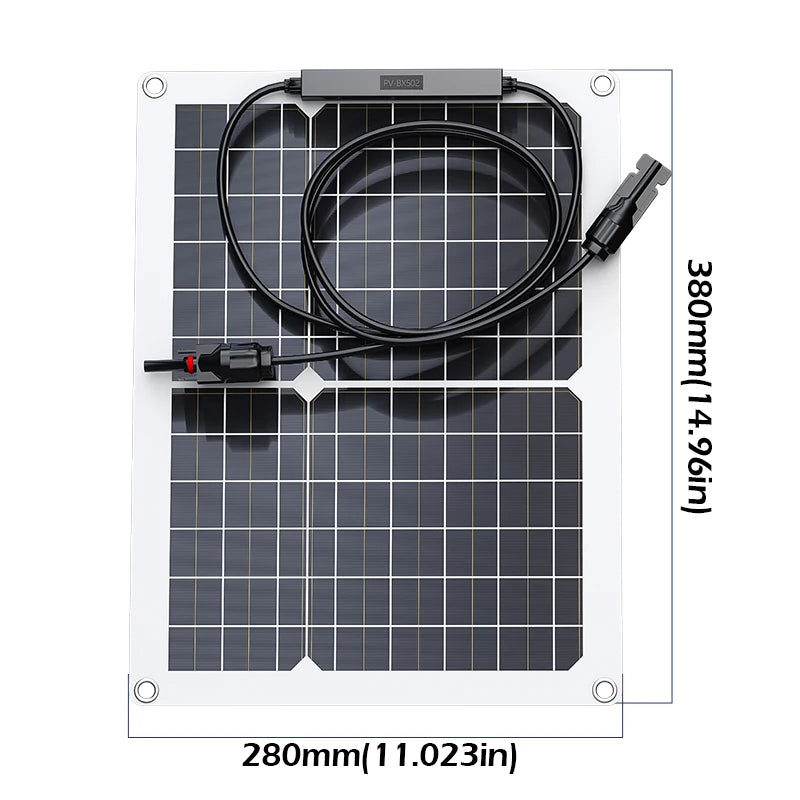 1000W 500W High-Efficiency Flexible Solar Panel Kit with 12V Battery Charger & 100A Controller for RV Yacht Boat Off-Grid Power