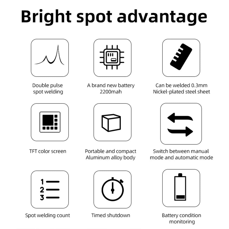 11 Gears Spot Welder Portable Handheld Mini Digital Display Welding Adjustable Machine Automatic Manual Battery Household Repair