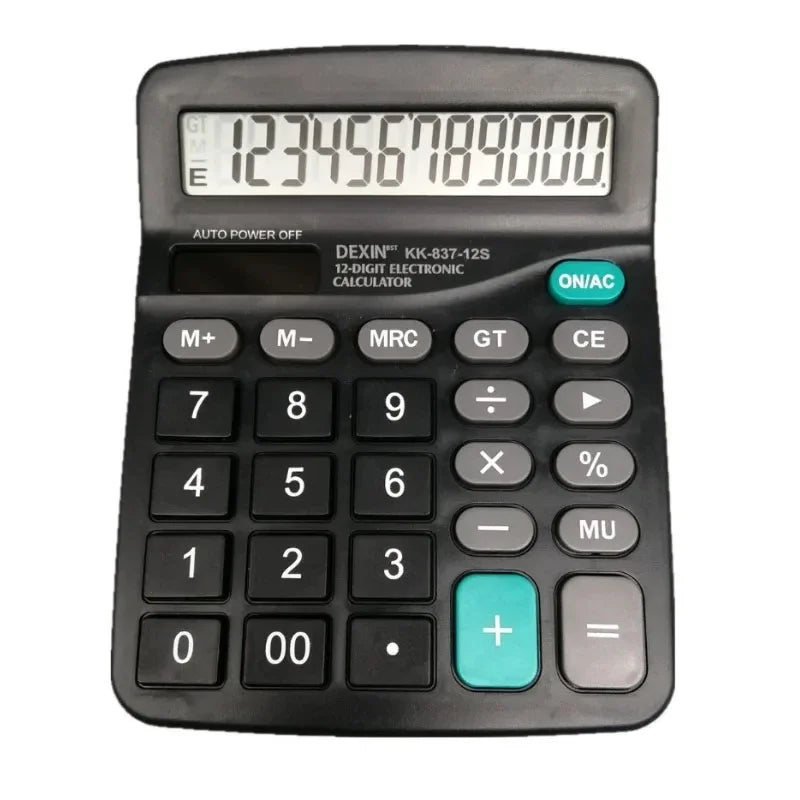 12 Digits Solar & Battery Dual Power Calculator Large LCD Display for Home Office School Finance Accounting Tools Calculator