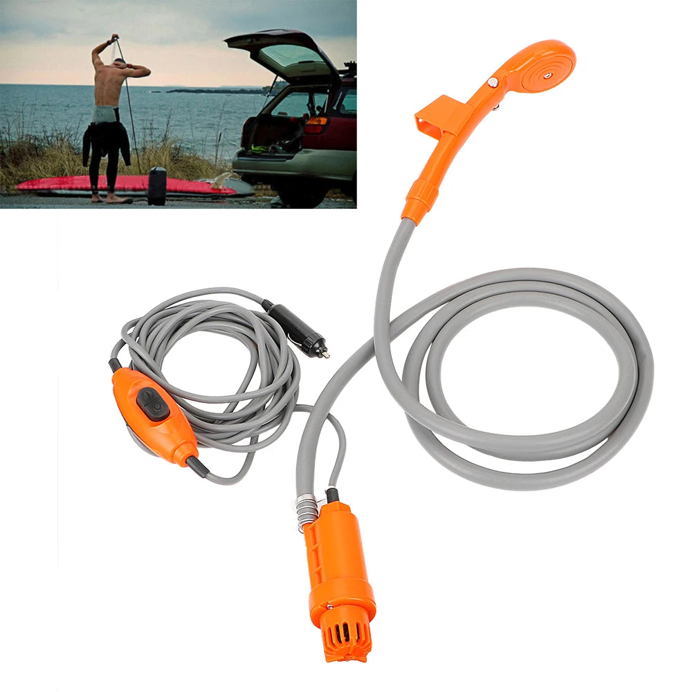 1 Set Portable DC12V Car Shower Outdoor Shower Equipment, Simple Outdoor Electric Shower