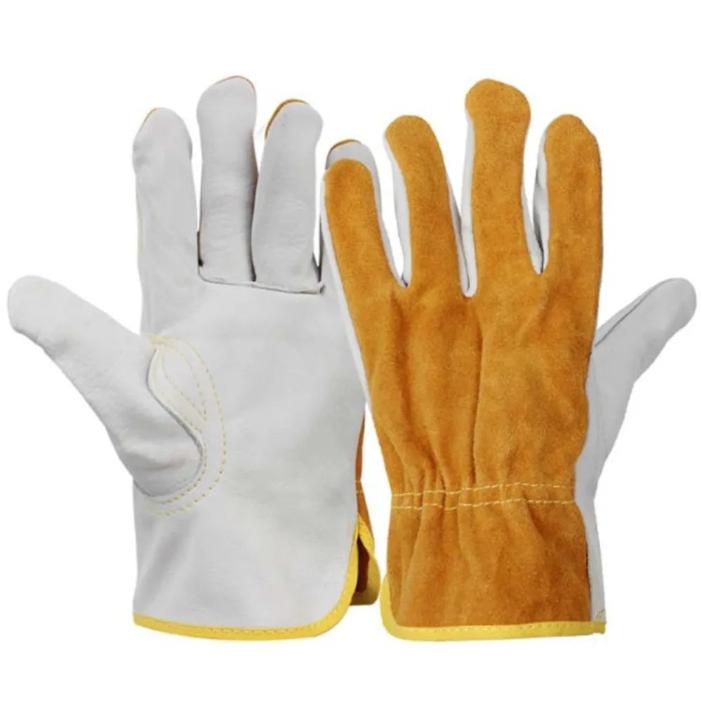 1 Pair Security Protection Welding Gloves Safety Labor Protection Leather Work Gloves Durable Soft Leather Welder Gloves