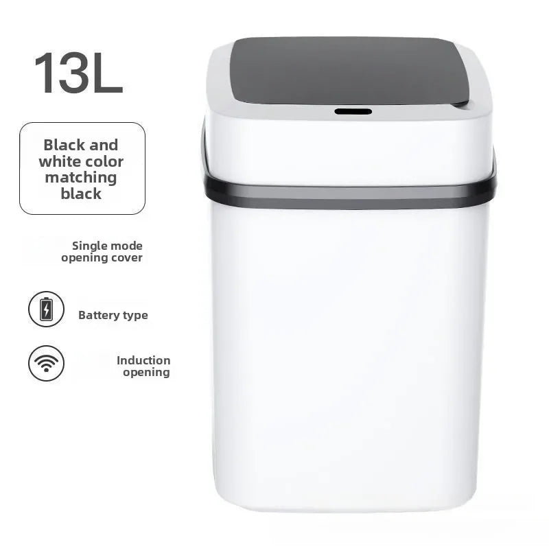13L Smart Sensor Trash Can Fully Automatic Waterproof for Kitchen Living Room Household Bathroom Toilet Garbage Bin