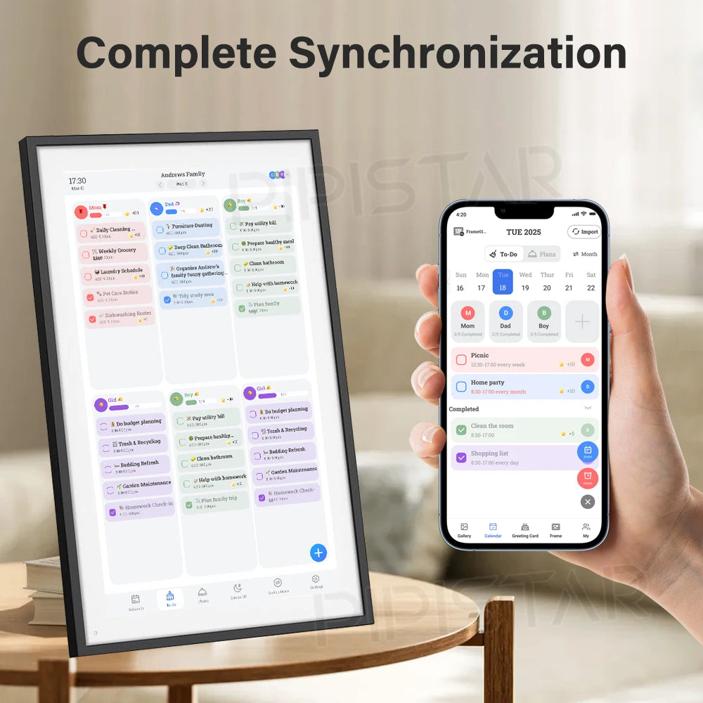 15.6 inch Family Smart Digital Calendar Electronic Chore Char To-Do List Planner for Home with WiFi Sync Digital Photo Frame