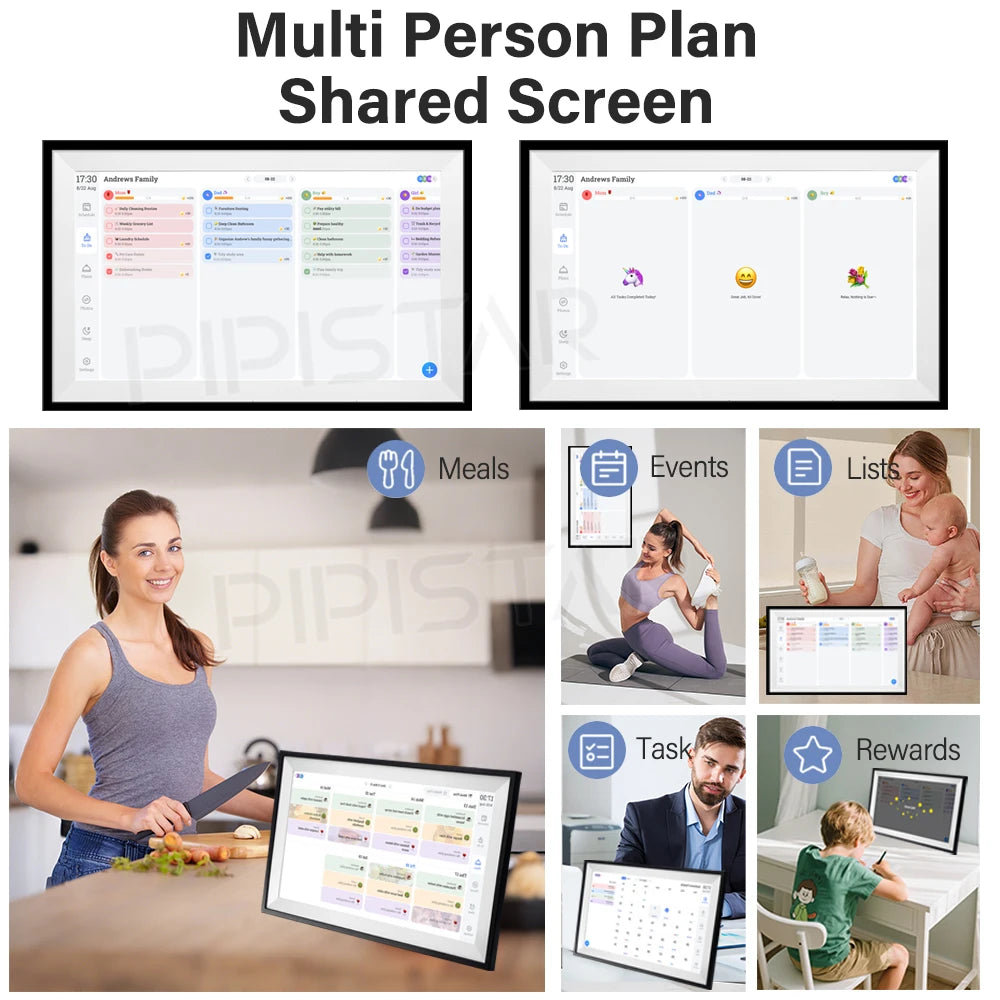 15.6 inch Family Smart Digital Calendar Electronic Chore Char To-Do List Planner for Home with WiFi Sync Digital Photo Frame