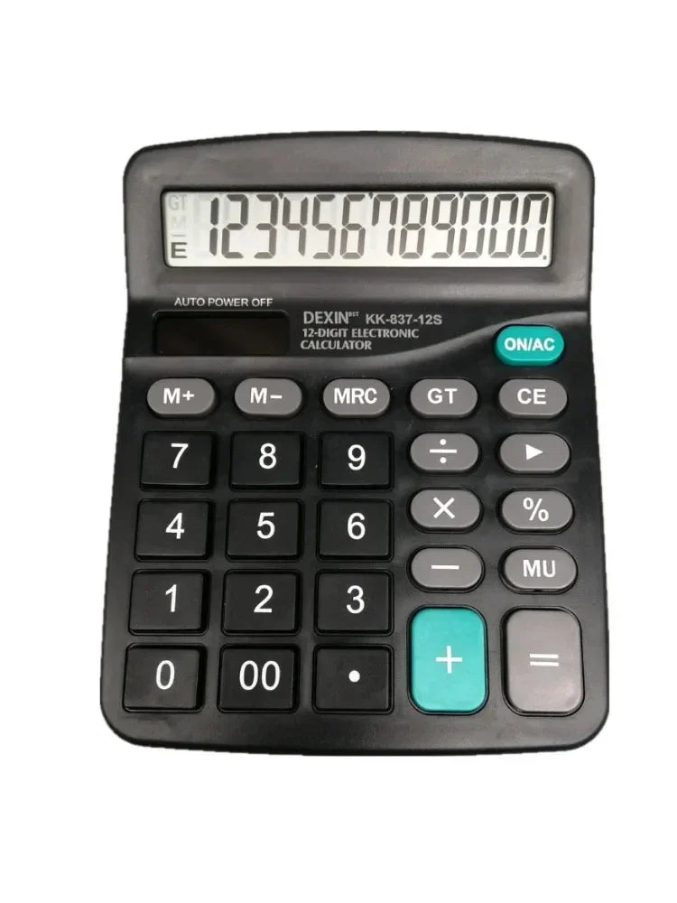 12 Digits Solar & Battery Dual Power Calculator Large LCD Display for Home Office School Finance Accounting Tools Calculator